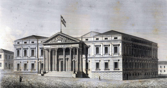 Edificio del Congreso de los Diputados en el siglo XIX