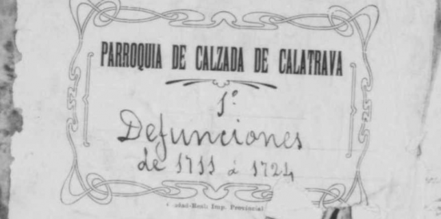 Libro de defunciones de la parroquia de Calzada correspondiente al periodo 1711-1724.