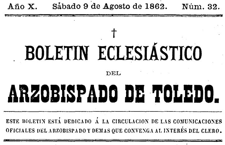 Portada del Boletín Eclesiástico del Arzobispado de Toledo